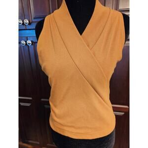 Vintage Lydia Jane Ltd. V-Neck layered fitted tank top in orange sz Large